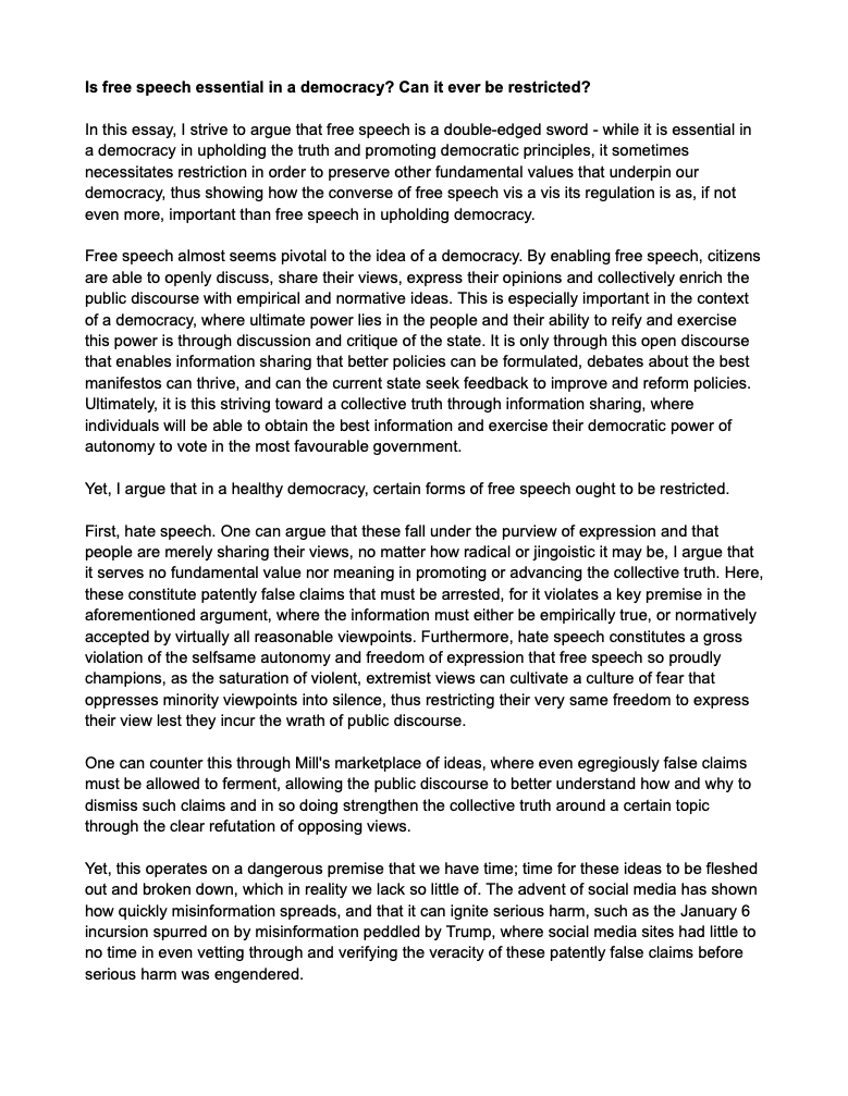 Sample LNAT Essay - Page 1